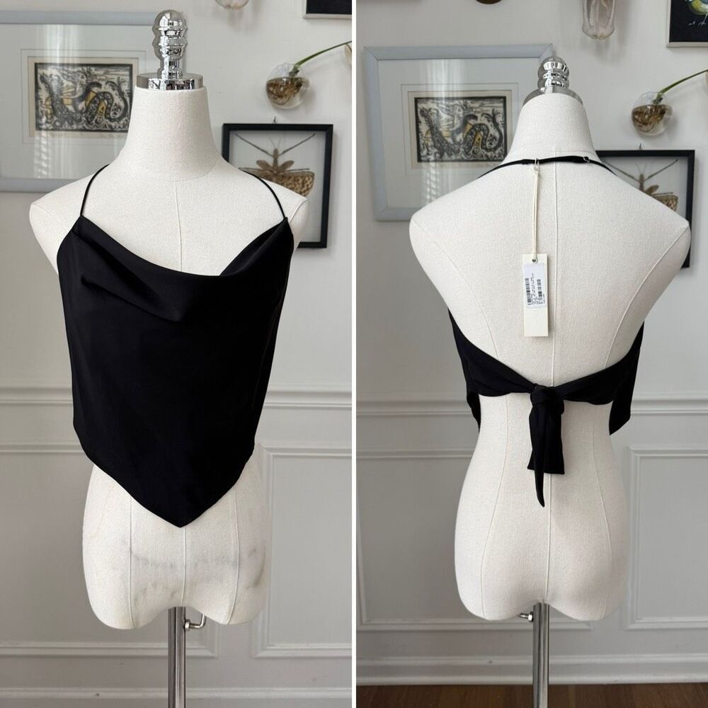 NWT Capulet Jayden Halter Neck Cami Open Back Handkerchief Black S